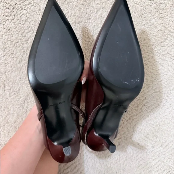 burgundy Slingback Heels Massimo Dutti - Picture 6 of 7